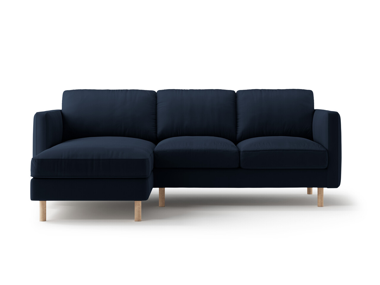 Coltar stanga 3 locuri, Eden, Micadoni Home, 223x150x90 cm, catifea, albastru inchis - imagine 6